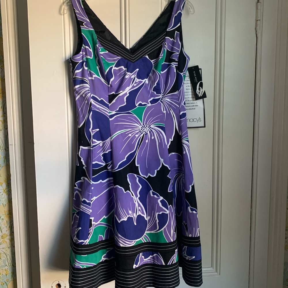 Nine West Women’s dress, sz 8, purple/blue floral, NWT